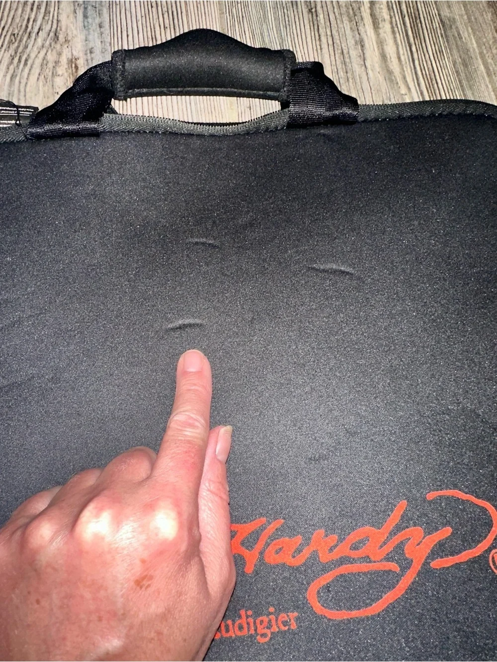 Ed Hardy Black Neoprene Sleeve with Colorful Skull & Heart Graphic Y2K Grunge